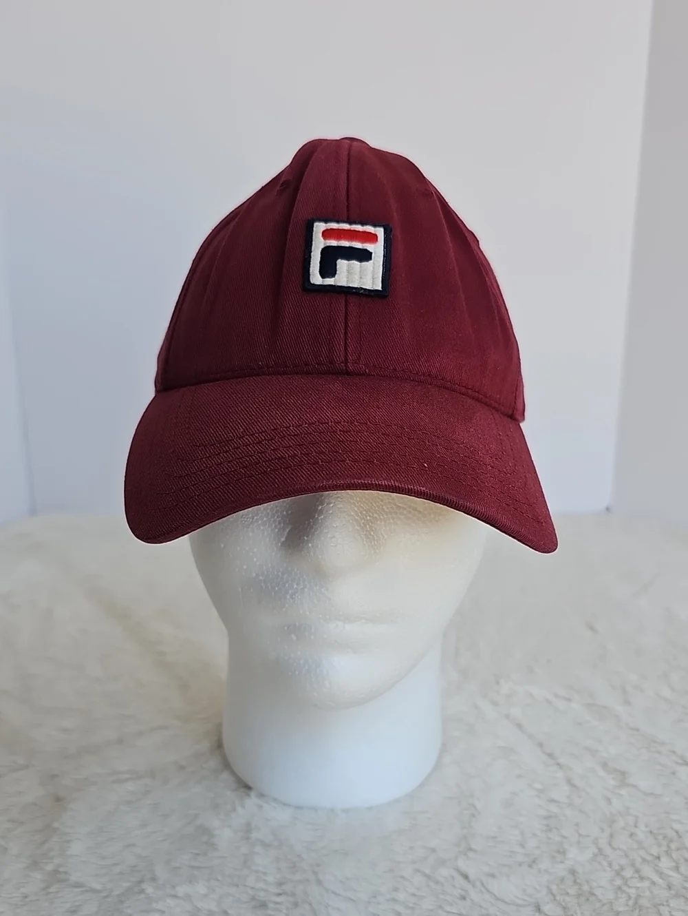 FILA Burgundy Red Logo Baseball Cap Hat One Size Adjustable